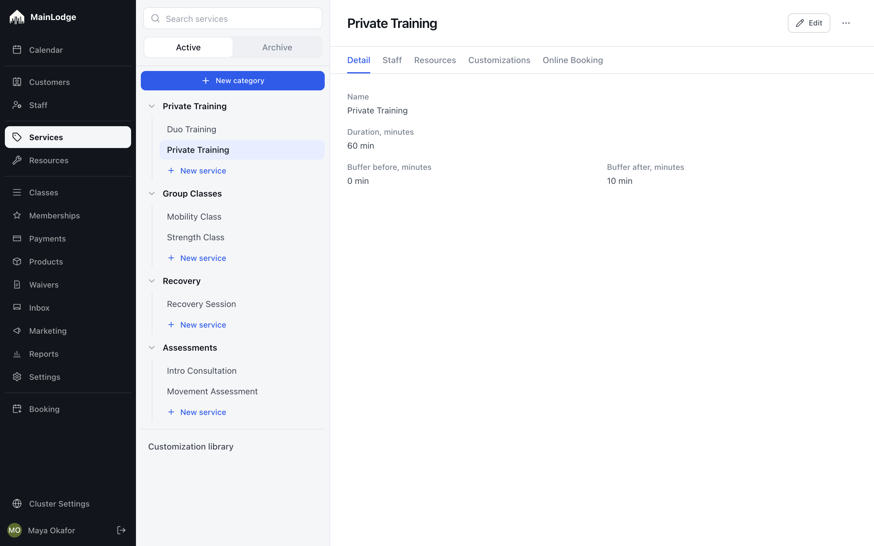 Services — lessons, practice, clinics, groups.